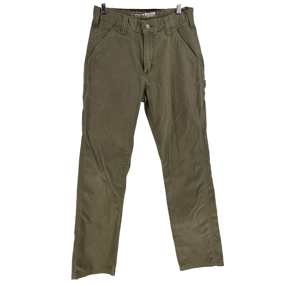 Carhartt Relaxed Fit Carpenter Pants Olive Green Mens 30x34 Workwear Utility
